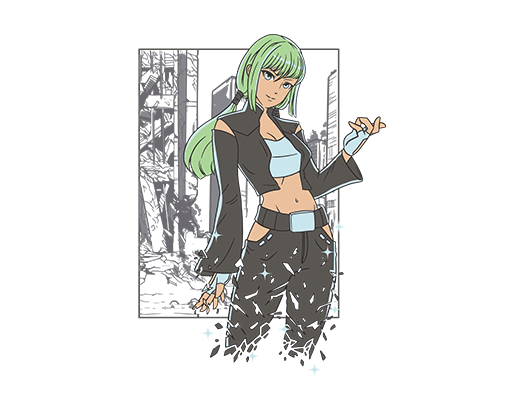 卡通女孩图案手绘女孩破碎卡通人物女装印花素材动画片女孩