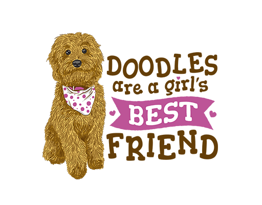 卡通狗图案手写英文字母图案女装印花素材手绘狗头像棕色小狗