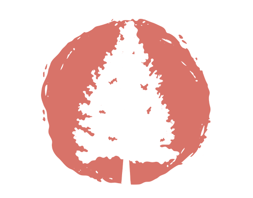 卡通圣诞树剪影图案圆形图案女装印花素材卡通树图案