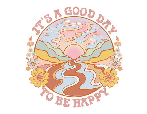 卡通英文字母图案卡通河流图案山峰风景图案卡通花朵女装印花素材