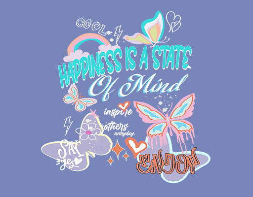 卡通蝴蝶图案涂鸦英文字母涂鸦蝴蝶手剪影写英文字母立体英文字母女装文字印花素材