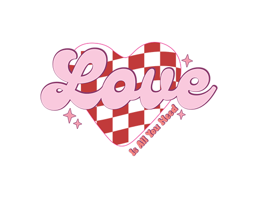 手写英文字母LOVE图案卡通英文字母立体英文字母棋盘格爱心形图案女装印花素材