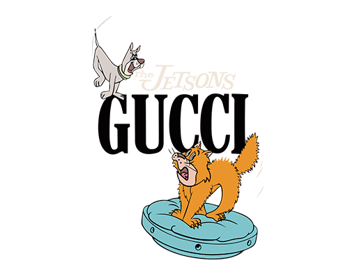 卡通动物图案gucci古驰英文字母卡通猫图案手绘猫咪图案手绘狗图案女装印花素材