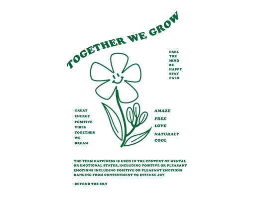 卡通花朵图案手绘花朵卡通英文字母手绘植物图案女装印花素材T恤卫衣印花