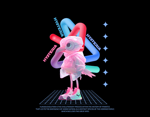 卡通动物图案火烈鸟图案女装动物图案卡通鸟女装印花素材ai动物3D动物