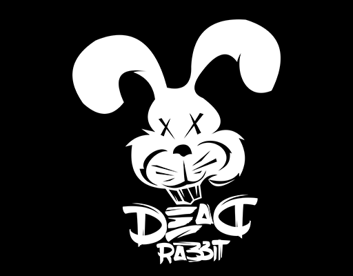 卡通兔子头像手绘兔子渐变卡通动物兔子剪影图案涂鸦英文字母女装印花素材