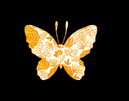 卡通蝴蝶图案手绘蝴蝶花朵图案女装印花素材卡通动物图案蝴蝶剪影