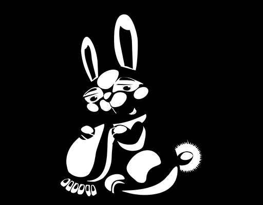 卡通兔子图案手绘兔子简笔卡通动物兔子剪影女装印花素材T恤卫衣图案