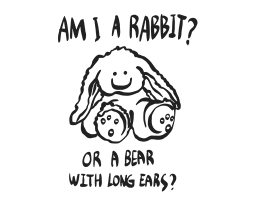 手绘兔子图案卡通兔子简笔卡通动物手写英文字母图案女装印花素材