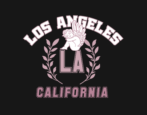 卡通男孩手绘天使男孩麦穗图案女装印花素材LA英文字母卡通人物