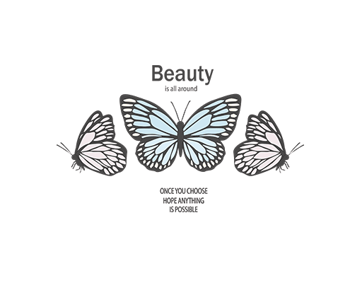 卡通蝴蝶图案手绘蝴蝶女装动物图案彩色蝴蝶三只蝴蝶烫画素材