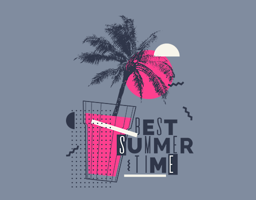 卡通椰子树图案卡通英文字母女装印素材简笔英文字母树剪影图案卡通太阳