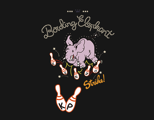 卡通小象图案卡通保龄球手绘大象女装印花素材烫钻大象卡通动物图案