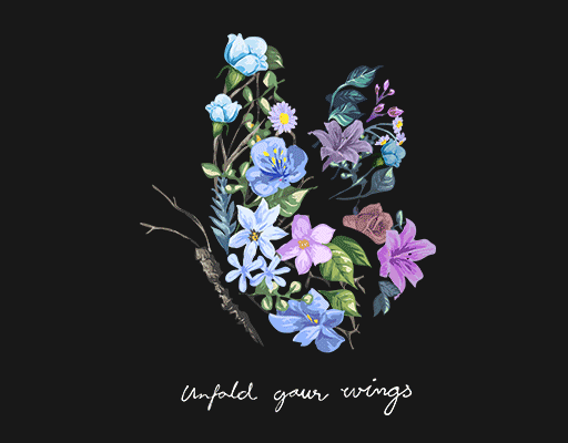 卡通蝴蝶鲜花蝴蝶彩色蝴蝶手写英文字母女装印花图案卡通动物图案花朵蝴蝶