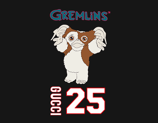 卡通动物图案手绘动物卡通松鼠图案古驰印花素材品牌印花图案gucci