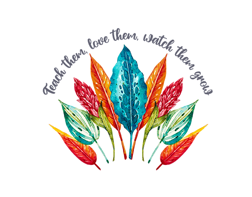 卡通树叶图案手绘树叶卡通英文字母彩色树叶女装植物图案变形英文字母