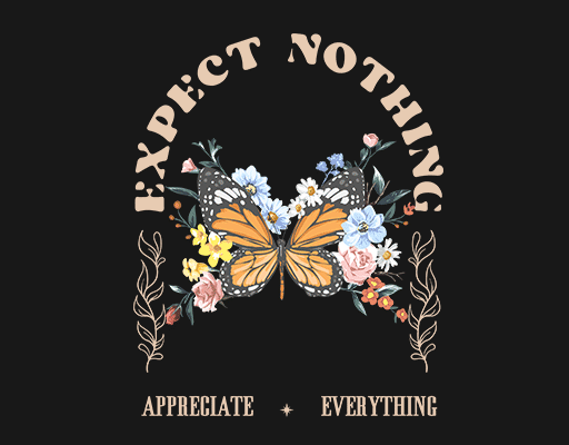 卡通蝴蝶图案手绘蝴蝶鲜花卡通英文字母图案女装植物动物图案彩色鲜花