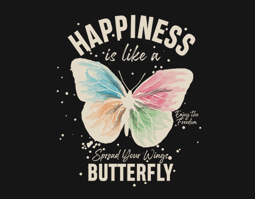 卡通蝴蝶图案手绘蝴蝶女装彩色蝴蝶水彩印花图案卡通英文字母涂鸦蝴蝶