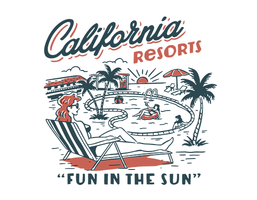 卡通泳池手绘女孩手写英文字母游泳人物夏季印花图案女装印花素材度假风格