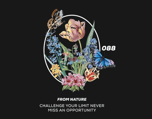 手绘花朵图案卡通蝴蝶手绘鲜花图案女装植物印花素材彩色蝴蝶图案