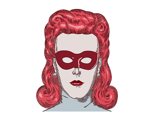 卡通人物头像卡通女孩头像女人头像欧美女人头像面具女孩女装印花素材红头发女孩头像