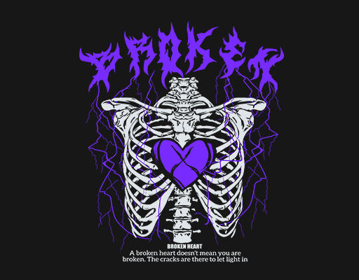卡通骷髅图案闪电英文字母胸腔图案卡通爱心形图案女装T恤印花素材骨头图案人物骷髅