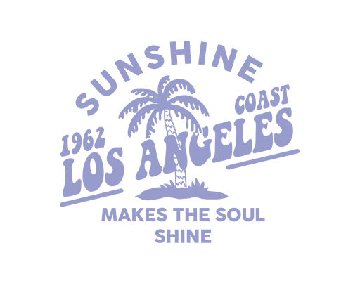 卡通英文字母图案椰子树剪影图案女装文字印花素材T恤卫衣印花素材