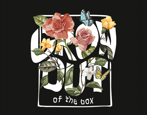 卡通英文字花朵卡通蝴蝶图案卡通鲜花花朵图案手绘花朵女装印花素材玫瑰花朵