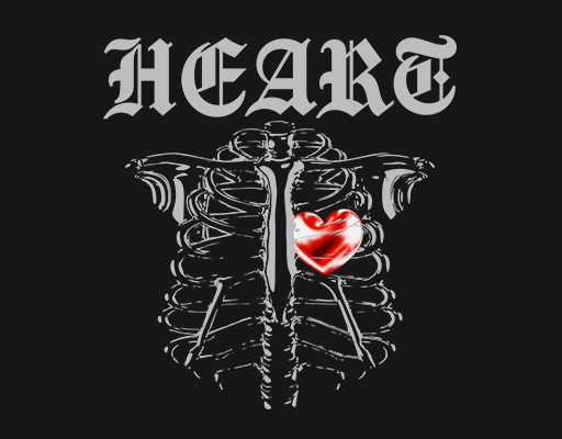 卡通骨头卡通英文字母图案手绘骨头爱心图案女装印花图案复古英文字母胸腔爱心