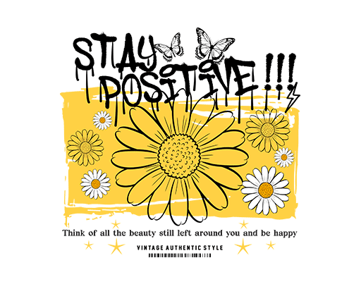 涂鸦英文字母卡通英文字母手绘鲜花菊花图案女装印花素材T恤图案卡通蝴蝶