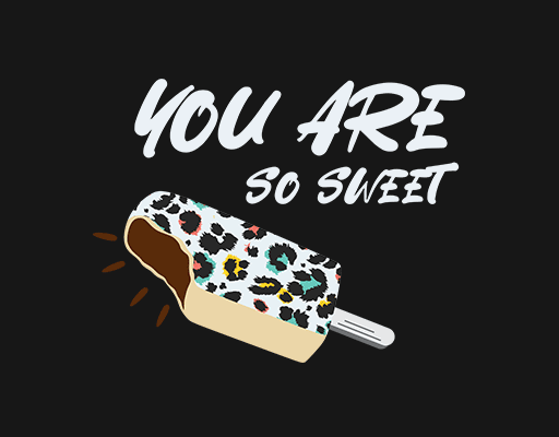 卡通雪糕豹纹雪糕冰淇淋图案手写英文字母图案女装印花素材卡通食物T恤卫衣印花图案