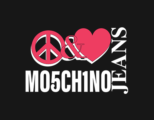 卡通英文字母图案手写英文字母MOSCHINO英文字母茉思奇诺印花素材爱心图案