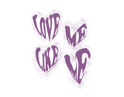 卡通英文字母图案LOVE英文字母爱心英文字母紫色英文字母女装印花素材