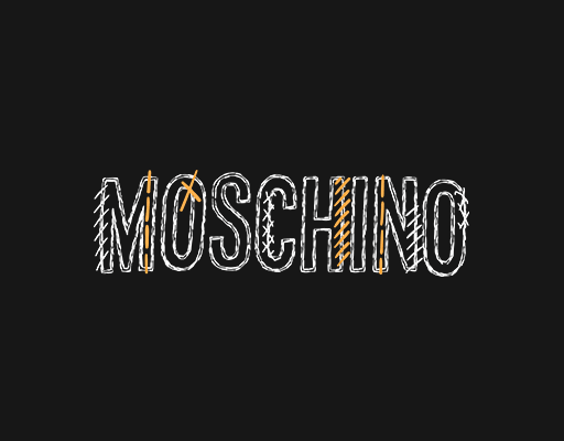 卡通英文字母图案手写英文字母MOSCHINO英文字母茉思奇诺印花素材