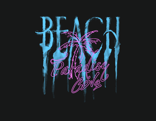 卡通英文字母图案涂鸦英文字母手写英文字母卡通椰子树图案喷溅字母