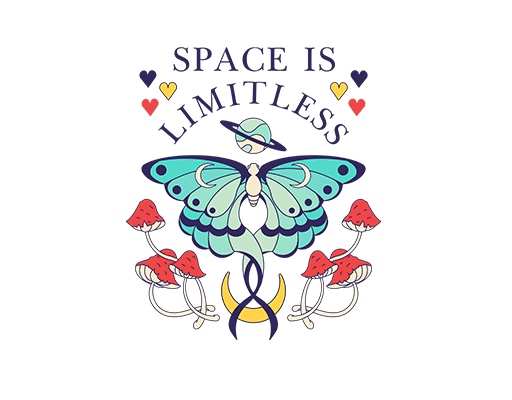 卡通蝴蝶彩色蝴蝶卡通蘑菇手绘蝴蝶女装印花素材卡通动物图案