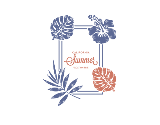 卡通花朵图案手绘花朵剪影图案树叶剪影手写英文字母女装印花素材