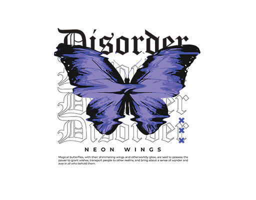 卡通蝴蝶图案手绘蝴蝶卡通英文字母破碎蝴蝶印花素材女装印花素材蝴蝶剪影