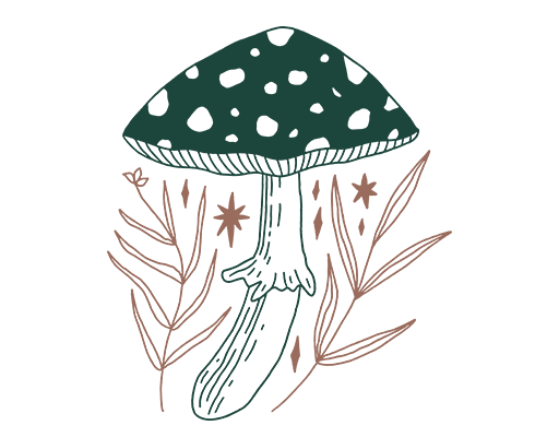 卡通蘑菇图案手绘蘑菇手绘植物图案女装印花素材卡通树叶植物