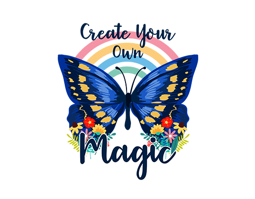 卡通蝴蝶彩色蝴蝶卡通花朵手绘花朵彩虹图案手写英文字母图案女装印花素材