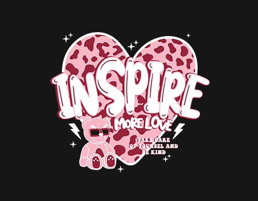 卡通爱心形图案女装豹纹爱心图案涂鸦英文字母图案女装卫衣印花素材发泡印花图案卡通小熊