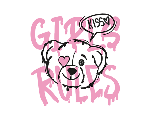 卡通英文字母图案手写英文字母涂鸦英文字母涂鸦熊头女装印花素材