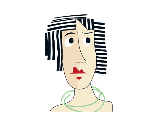 卡通女孩头像手绘女孩抽象头像抽象人物头像简笔人物印花素材女装印花图案