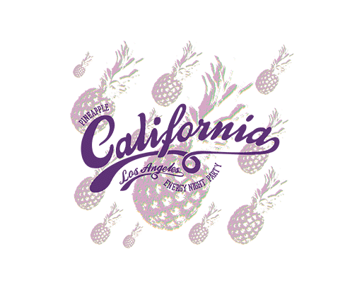 卡通菠萝图案手写英文字母图案女装印花素材卡通水果彩色菠萝印花图案