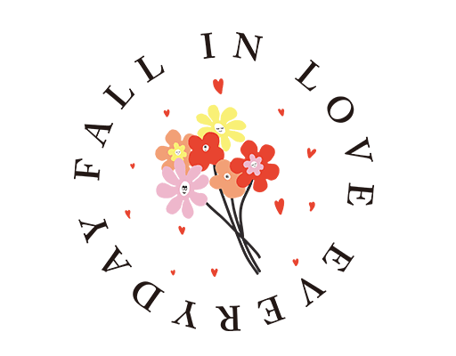 卡通花朵图案卡通鲜花女装花朵印花素材圆形英文字母LOVE英文字母简笔花朵花瓣