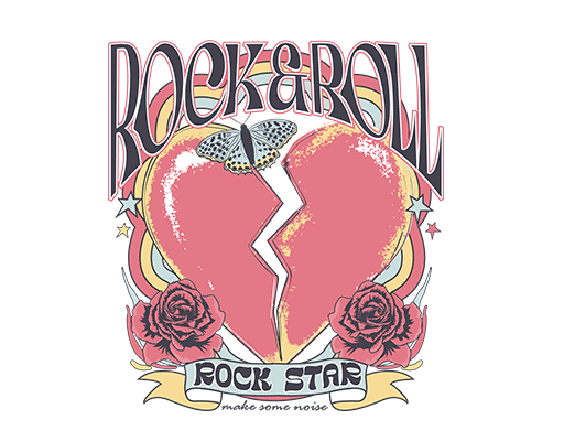 卡通爱心形图案女装爱心花朵图案玫瑰花朵卡通英文字母女装印花素材