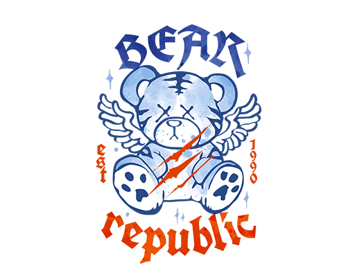 卡通老虎图案手绘老虎涂鸦卡通动物翅膀老虎卡通英文字母女装老虎印花素材