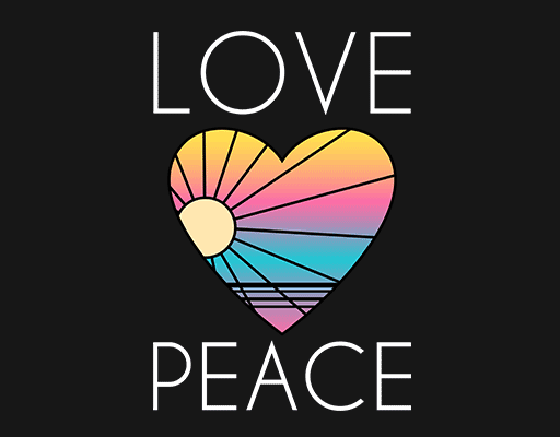 卡通爱心形图案卡通英文字母图案炫彩爱心女装卫衣印花素材彩色心形图案