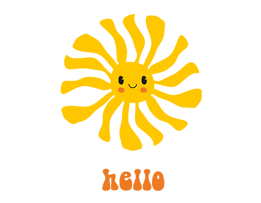 卡通太阳图案简笔卡通微笑表情图案女装卡通印花素材T恤卫衣印花图案