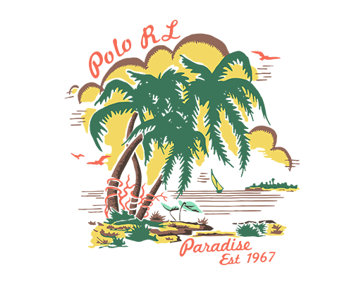 卡通树图案椰子树图案手写英文字母女装印花图案风景图案海洋图案